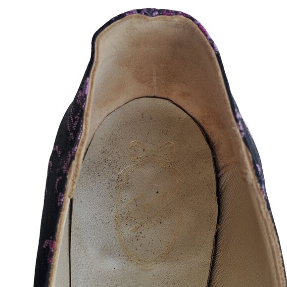 Authentic Pin Up Heels 6N, 1950s Spanish Handmade Silk Brocade Pumps, 6 - 6.5 N - Picture 9 of 11